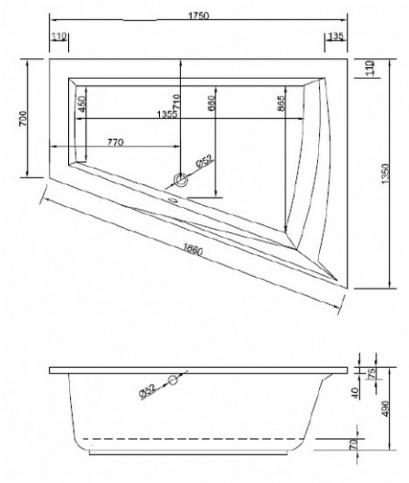 Badewanne Modell Lara 175 R