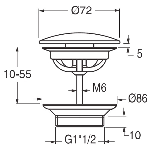 Ablaufgarnitur 1 1/2" Up & Down